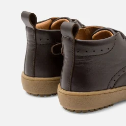 Bottillons bébé garçon en cuir - marron