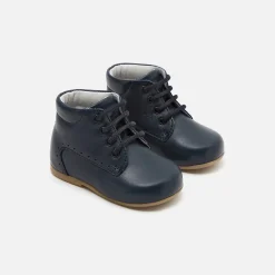 Bottillons premiers pas mixte en cuir lisse - marine jacadi