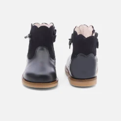 Bottines bébé fille en cuir - marine jacadi