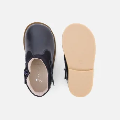 Bottines bébé fille en cuir - marine jacadi