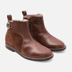 Bottines enfant fille en cuir - naturel