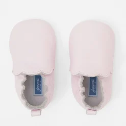 Bottons bébé fille en cuir - rose