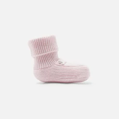 Bottons bébé fille en tricot - rose pale jacadi