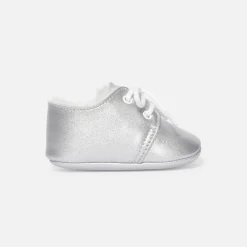 Bottons bébé fille fourrés - argent