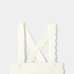 Caleçon bébé fille à bretelles - blanc doux jacadi