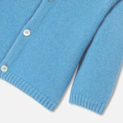 Cardigan bébé en cachemire - bleu de prusse