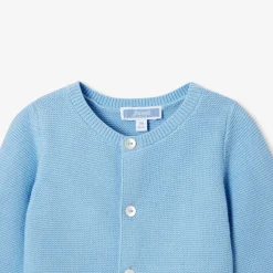 Cardigan bébé en coton - bleu ocean