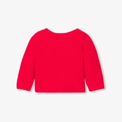 Cardigan bébé en coton - rouge tomate