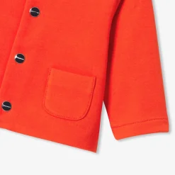 Cardigan bébé en molleton - tangerine