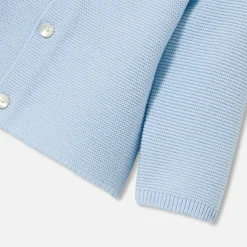 Cardigan bébé en point mousse - bleu pale