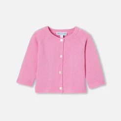 Cardigan bébé fille en jersey - rose moyen