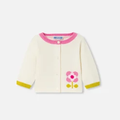 Cardigan bébé fille en jersey - blanc doux/multicolore