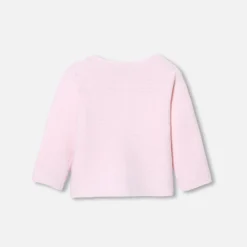 Cardigan bébé fille en point mousse - rose pale jacadi