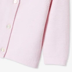 Cardigan bébé fille en point mousse - rose pale jacadi