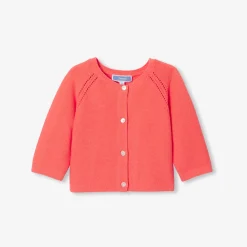 Cardigan bébé fille en point mousse