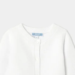 Cardigan bébé fille en point mousse - blanc jacadi