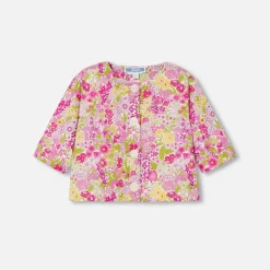 Cardigan bébé fille en Tissu Liberty - rose/multicolore