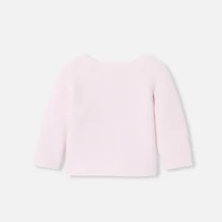 Cardigan bébé fille laine et coton - rose pale jacadi