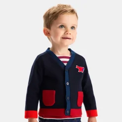 Cardigan bébé garçon - marine/rouge