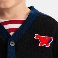 Cardigan bébé garçon - marine/rouge