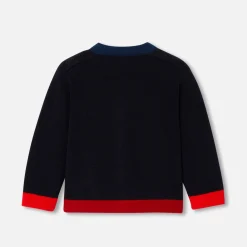 Cardigan bébé garçon - marine/rouge
