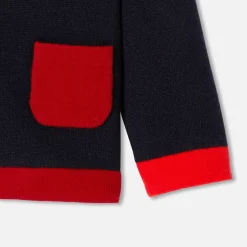 Cardigan bébé garçon - marine/rouge