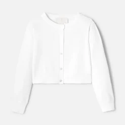 Cardigan court enfant fille - blanc jacadi