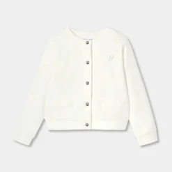 Cardigan en molleton enfant fille - blanc doux jacadi