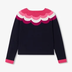 Cardigan enfant fille - marine/multicolore