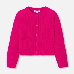 Cardigan enfant fille - rose grenadine