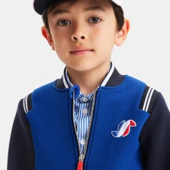 Cardigan esprit Teddy enfant garçon - bleu fonce