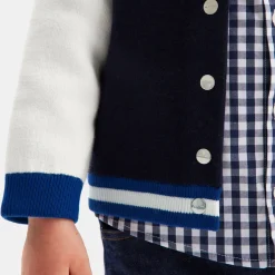 Cardigan Teddy bébé garçon - marine/blanc