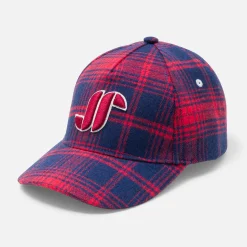 Casquette enfant garçon en flanelle - marine/rouge