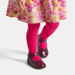 Charles IX bébé fille en cuir verni - bordeaux