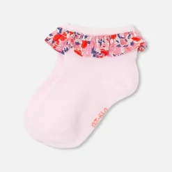 Chaussettes bébé fille à volants - rose