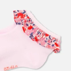 Chaussettes bébé fille à volants - rose