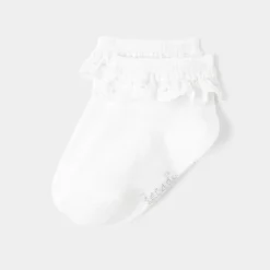 Chaussettes bébé volantées - blanc jacadi