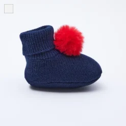 Chaussons à pompon bébé fille - marine jacadi