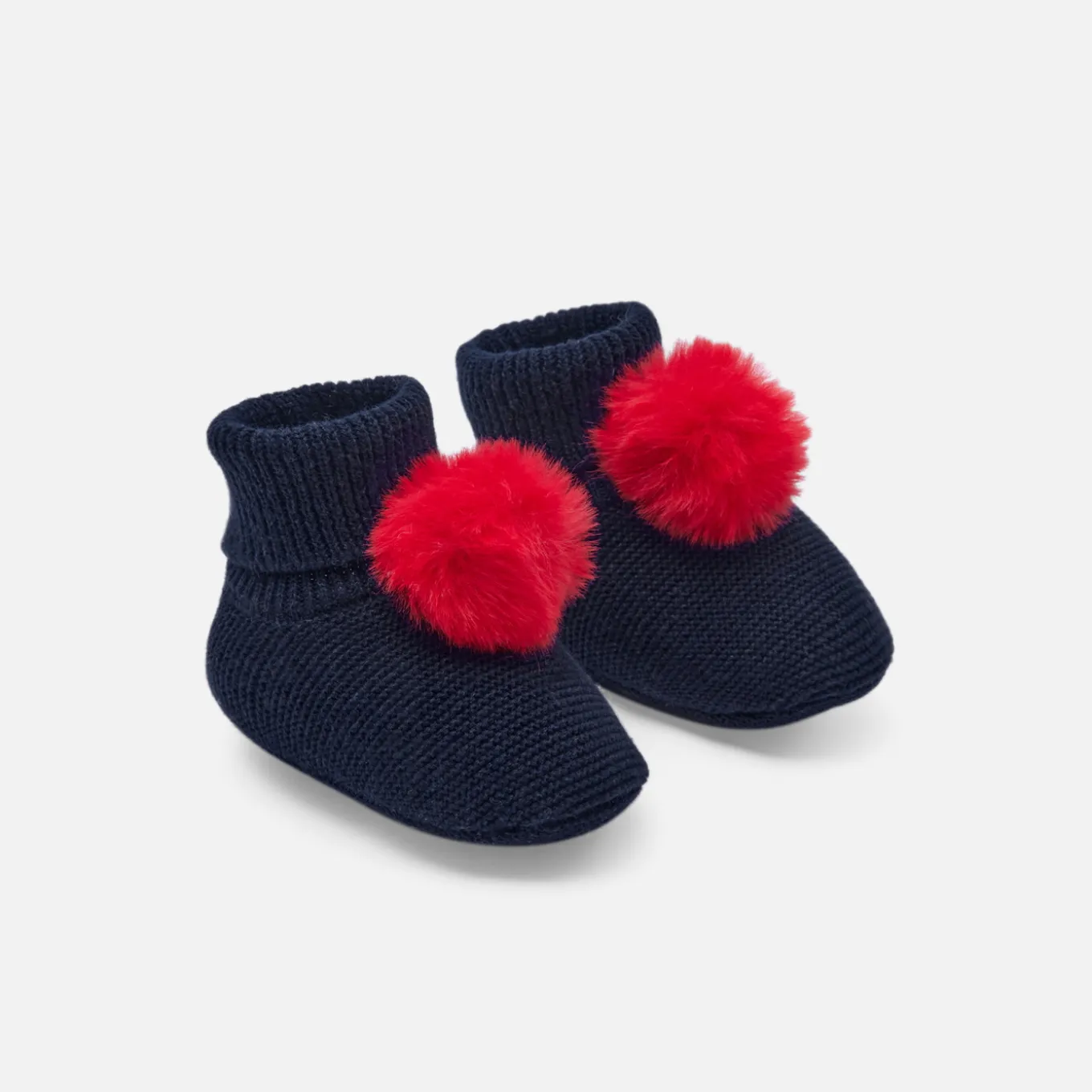 Chaussons à pompon bébé fille - marine jacadi
