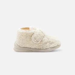 Chaussons bébé en sherpa - ecru/beige