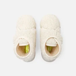 Chaussons bébé en sherpa - ecru/beige