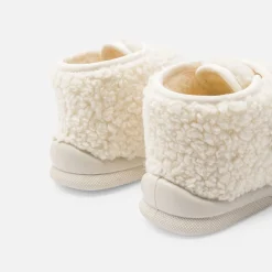 Chaussons bébé en sherpa - ecru/beige