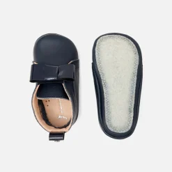 Chaussons bébé fille en cuir - marine jacadi