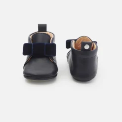 Chaussons bébé fille en cuir - marine jacadi