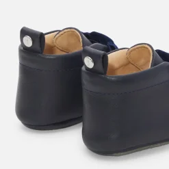Chaussons bébé fille en cuir - marine jacadi