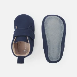 Chaussons bébé garçon en cuir - bleu
