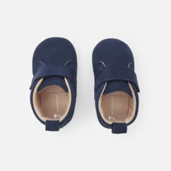 Chaussons bébé garçon en cuir - bleu