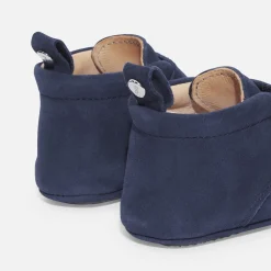 Chaussons bébé garçon en cuir - bleu