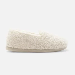 Chaussons en sherpa enfant fille - ecru/beige