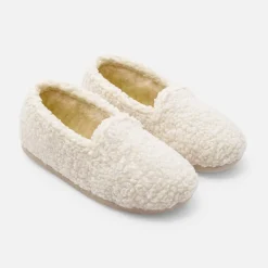Chaussons en sherpa enfant fille - ecru/beige
